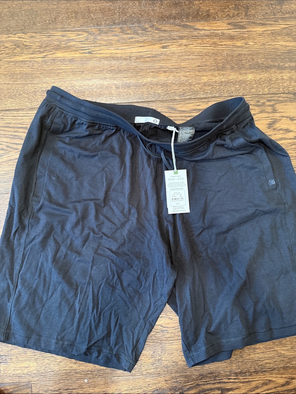 Men's Black Athletic Drawstring Shorts - Breathable Everyday Performance